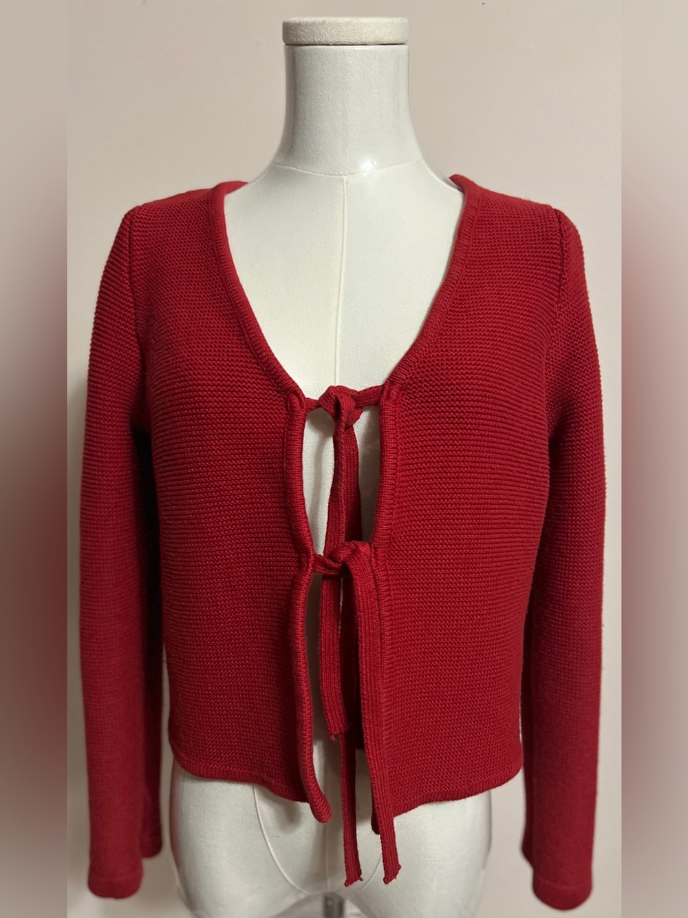 Miou Muse Long Sleeve Knitted Tie Front Cardigan